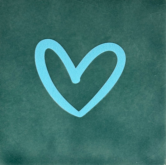 Quote tegeltje 'hartje open' nieuw zeegroen/warmblauw