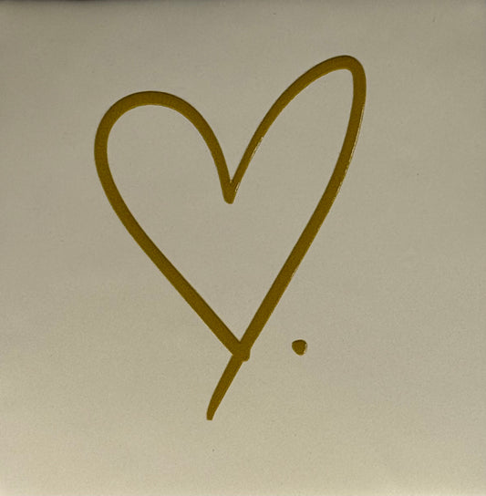 Quote tegeltje 'hartje open fijn' creme/goud