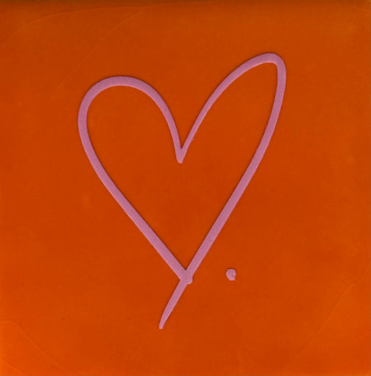 Quote tegeltje 'hartje open fijn' oranje/warmroze