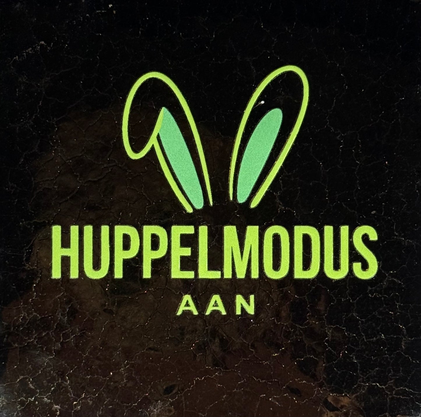 Quote tegeltje 'huppelmodus aan' goud/lime(mint)