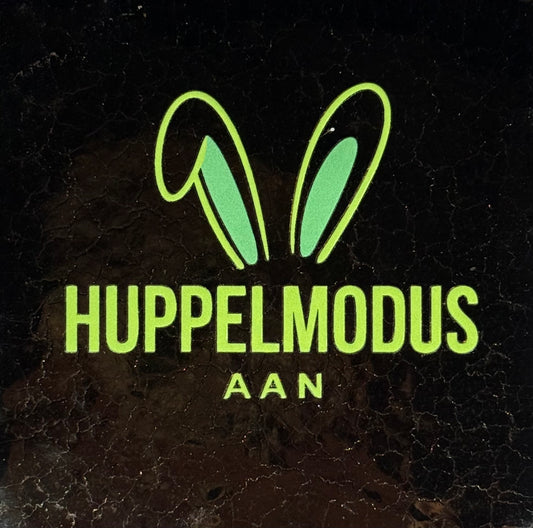 Quote tegeltje 'huppelmodus aan' goud/lime(mint)
