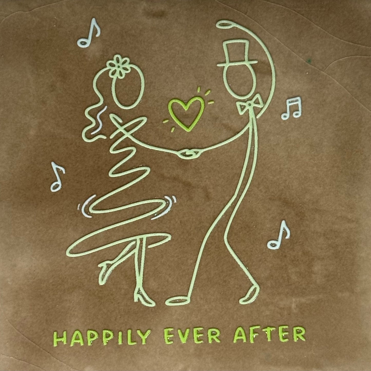 Quote tegeltje 'happily ever after' taupe/combi 5