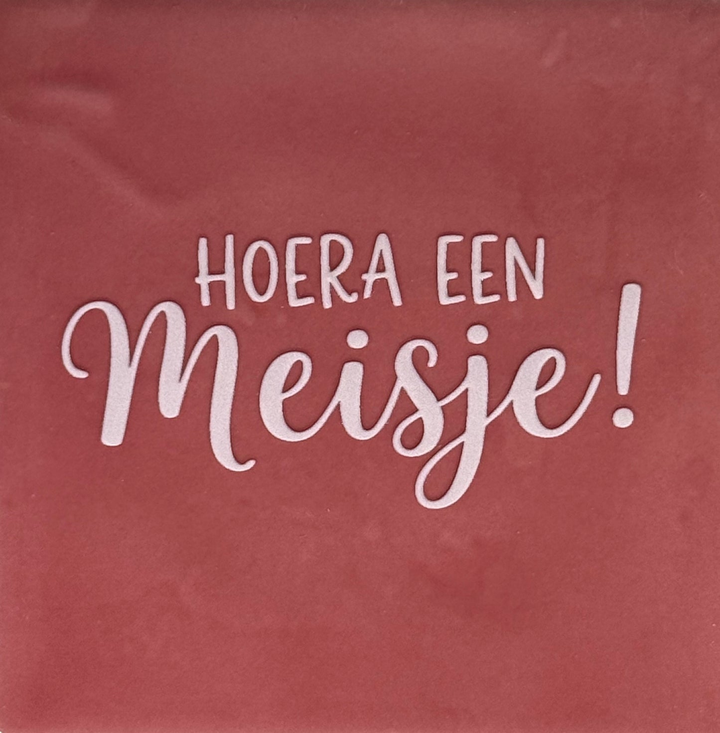 Quote tegeltje 'hoera een meisje' roze/babyroze