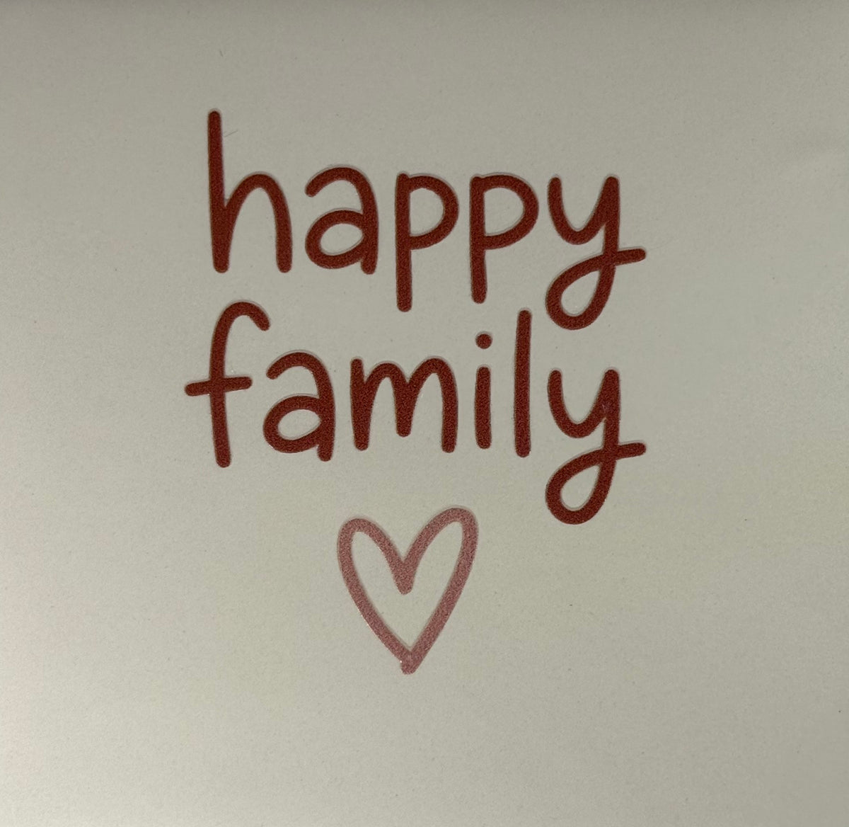 Quote tegeltje 'happy family' creme/taupe(nude roze)