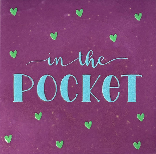 Quote tegeltje 'in the pocket' lila/warmblauw (mint)