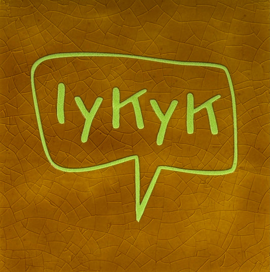 Quote tegeltje 'if you know you know' oker/lime