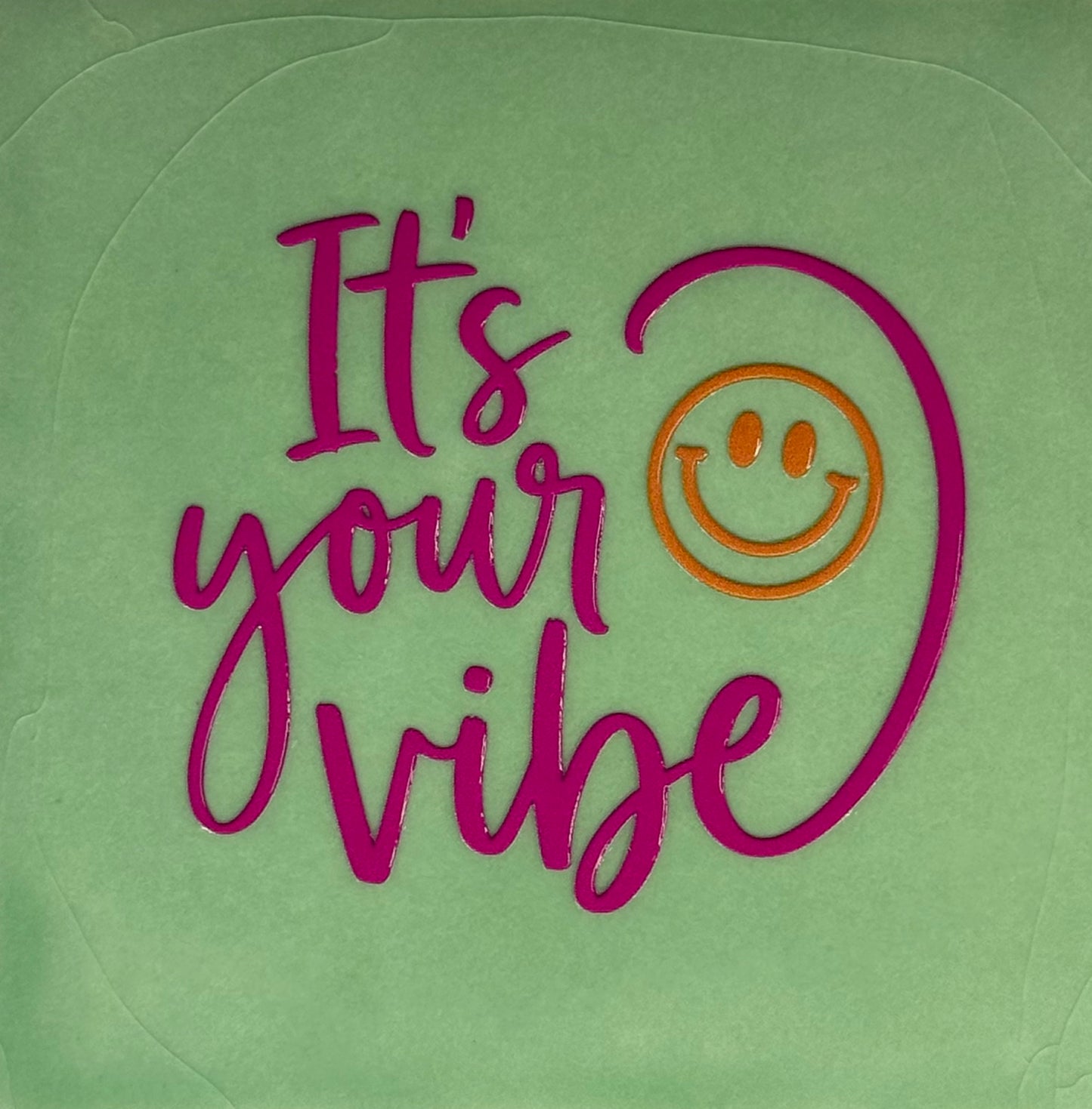 Quote tegeltje 'it's your vibe' mint/knalroze (combi 2)