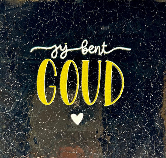 Quote tegeltje 'jij bent goud' goud/goud-creme