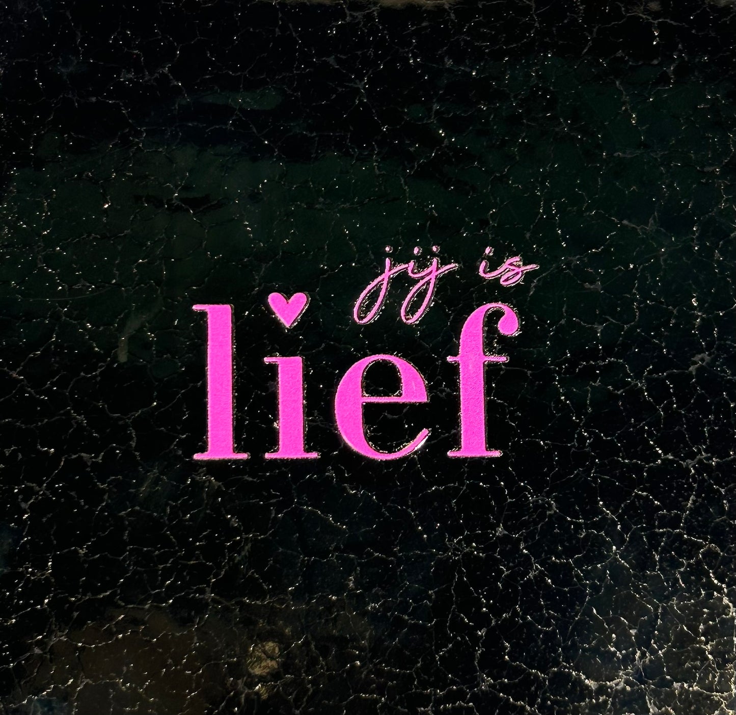 Quote tegeltje 'Jij is lief' goud/roze