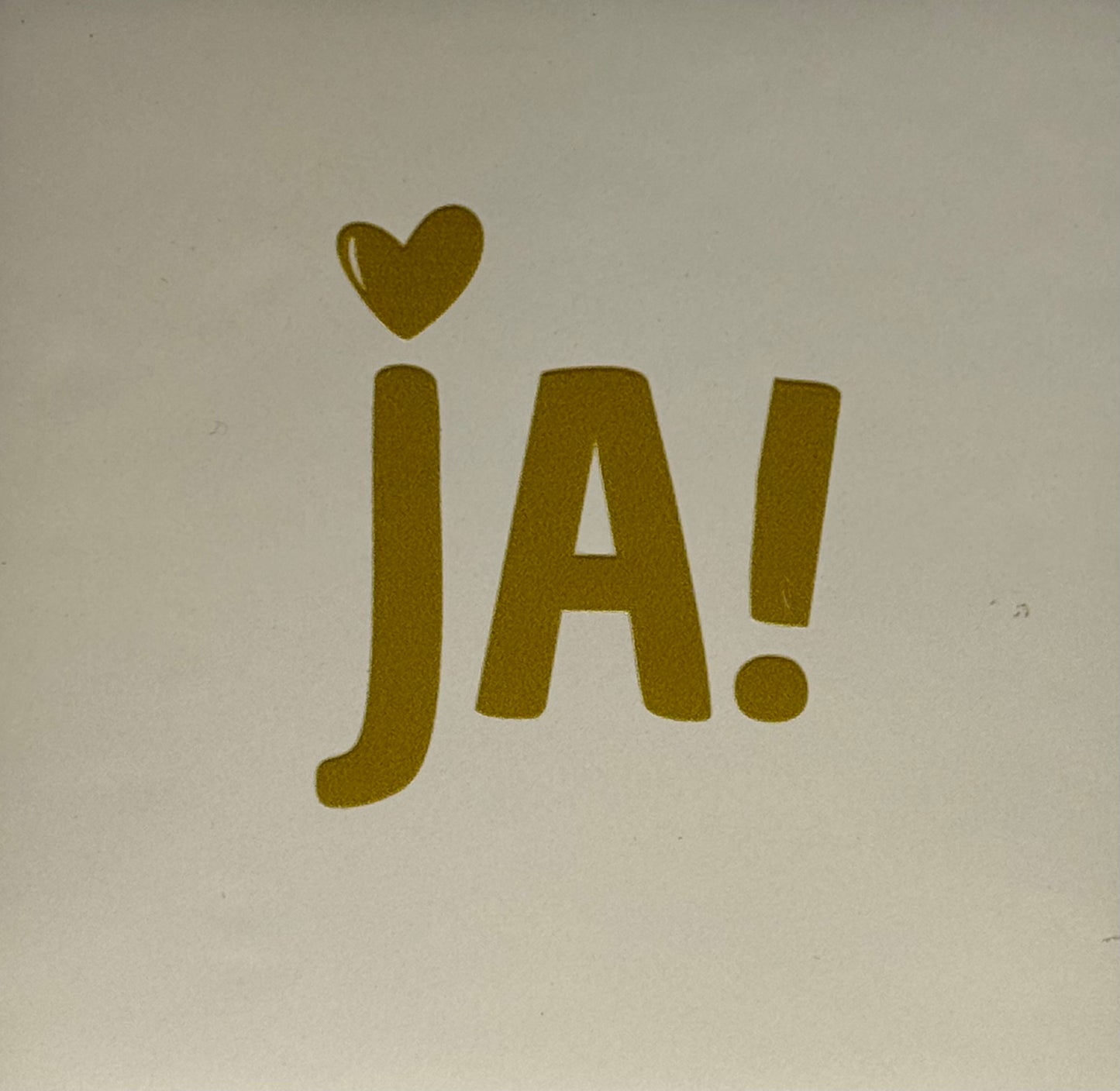 Quote tegeltje 'JA!' creme/goud