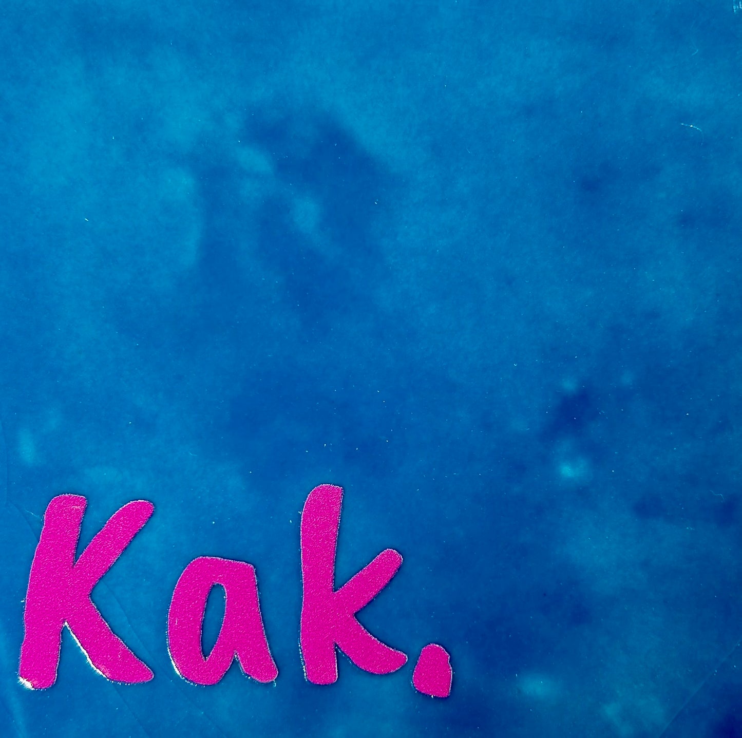 Quote tegeltje 'kak' lichtblauw/roze