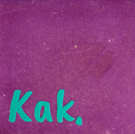 Quote tegeltje 'kak' lila/turquoise