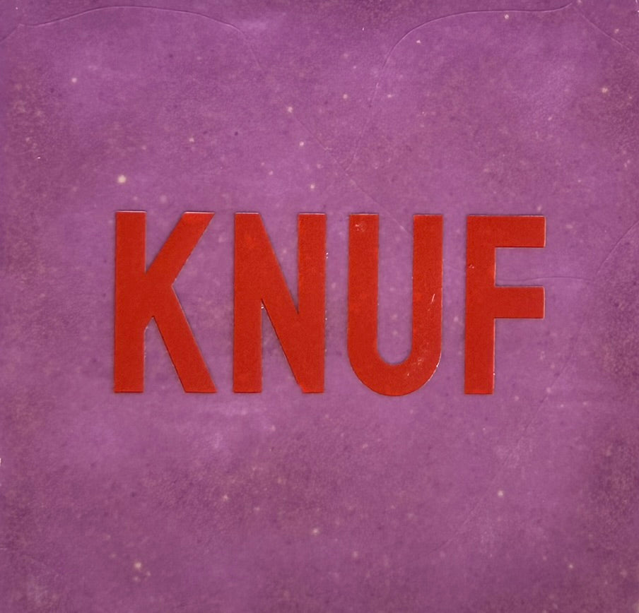 Quote tegeltje 'knuf' lila/rood