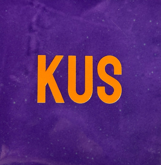 Quote tegeltje 'Kus' paars/oranje
