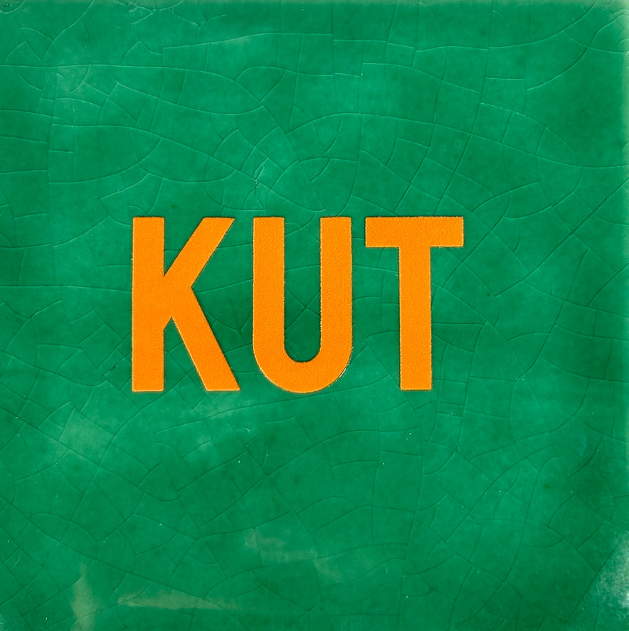 Quote tegeltje 'kut' hardgroen/oranje