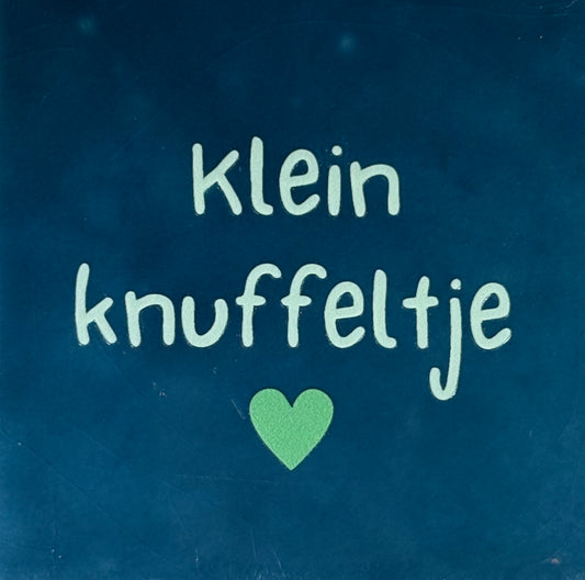 Quote tegeltje 'klein knuffeltje' donkerblauw/lichtgroen(mint)