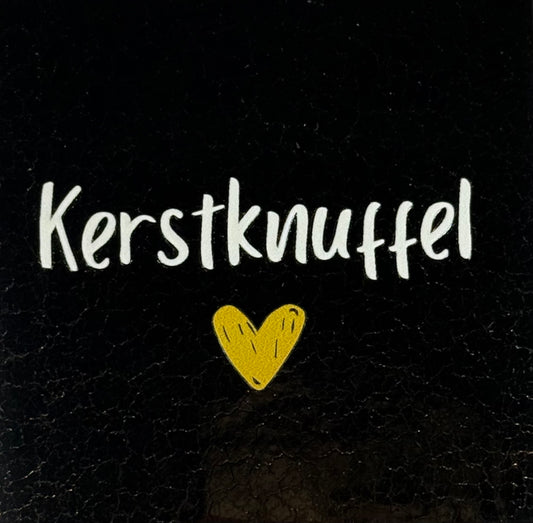 Quote tegeltje 'kerstknuffel' goud/creme(goud)