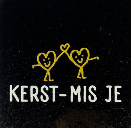 Quote tegeltje 'kerst-mis je' goud/creme(goud)