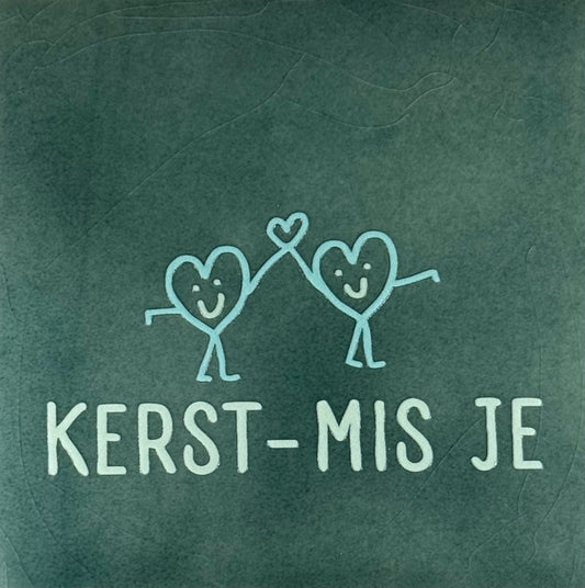 Quote tegeltje 'kerst-mis je' zeegroen/combi 3