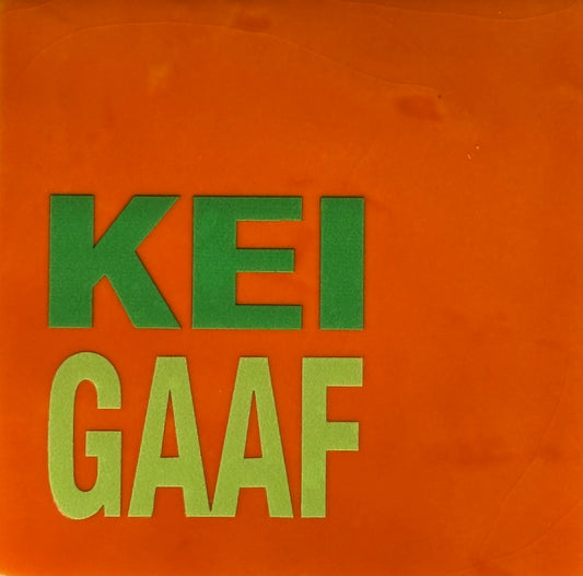 Quote tegeltje 'keigaaf' oranje/knalgroen(lime)