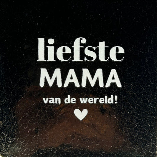 Quote tegeltje 'liefste mama vd wereld' goud/creme