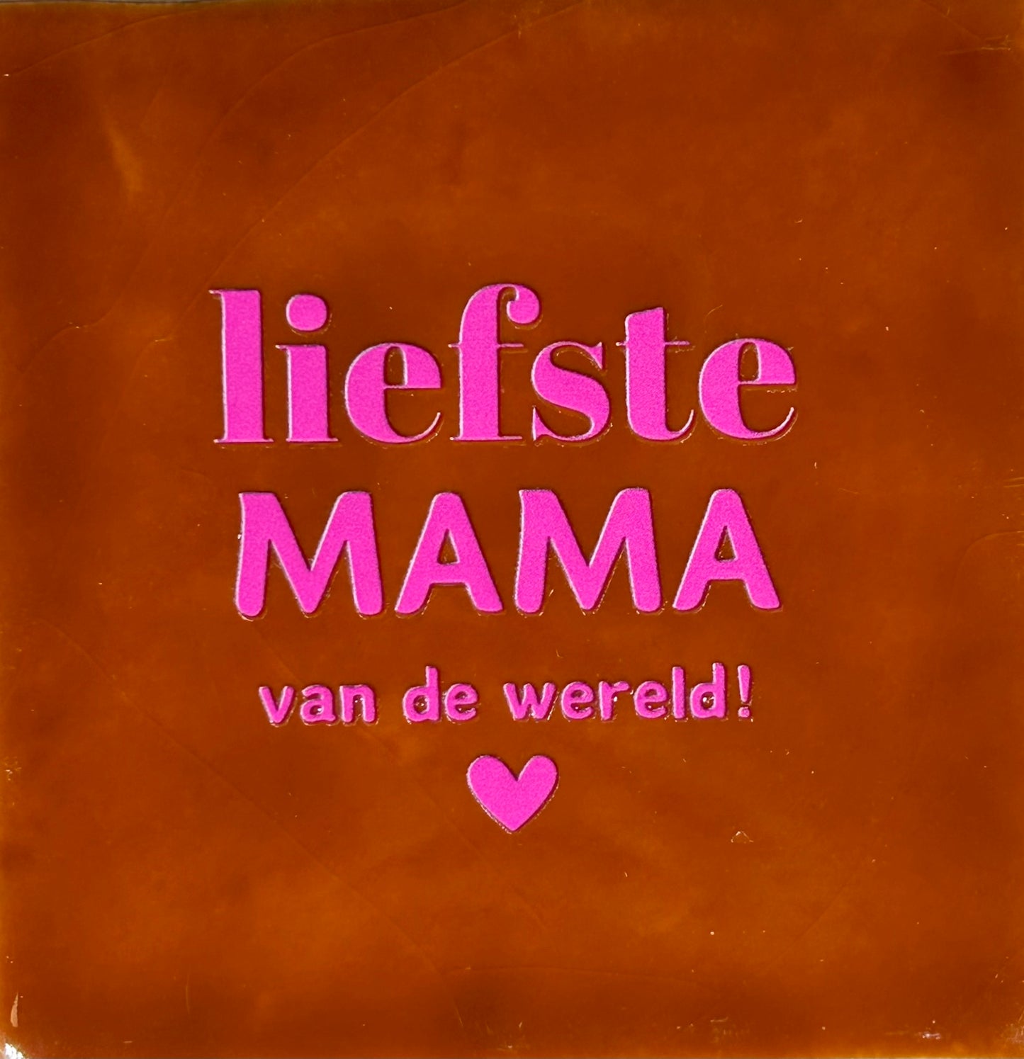 Quote tegeltje 'liefste mama vd wereld' terra/roze