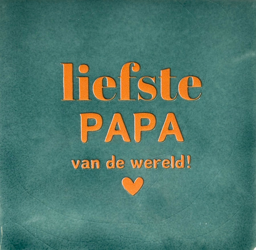 Quote tegeltje 'liefste papa vd wereld' zeegroen/oranje