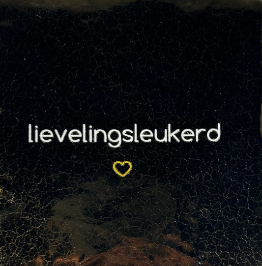 Quote tegeltje 'Lievelingsleukerd' goud/creme