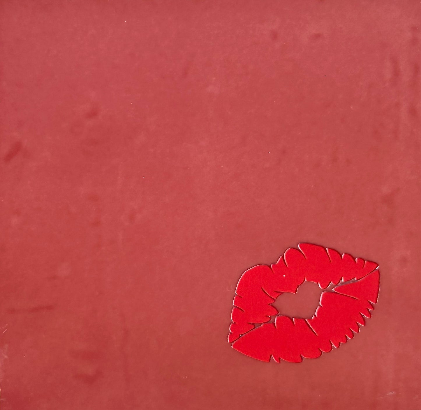 Quote tegeltje 'Lippen' roze/rood