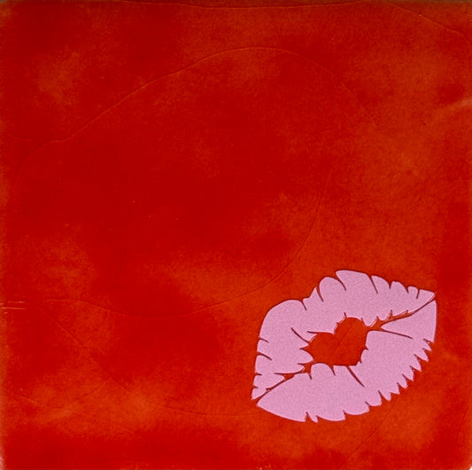Quote tegeltje 'Lippen' rood/warmroze