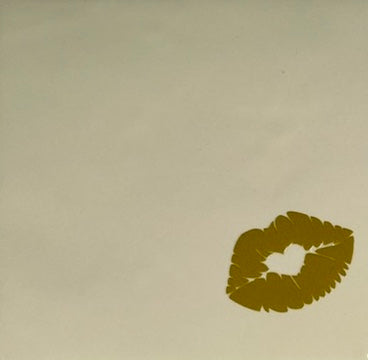 Quote tegeltje 'Lippen' creme/goud