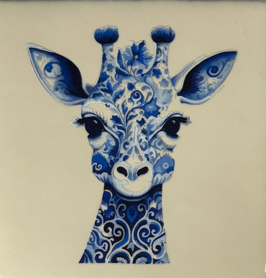 MINI Quote tegeltje MINI DB 'giraffe' creme/blauw