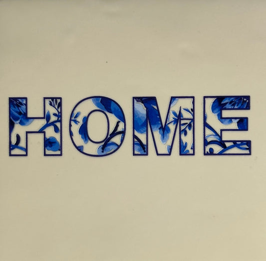MINI Quote tegeltje MINI DB 'home' creme/blauw