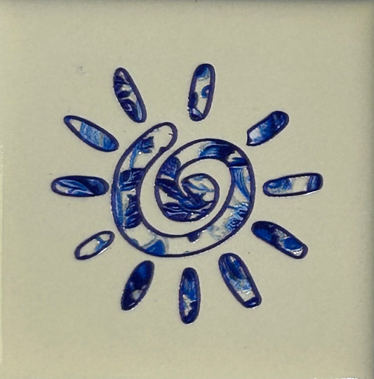 MINI Quote tegeltje MINI DB 'zon' creme/blauw (let op mini tegeltje)