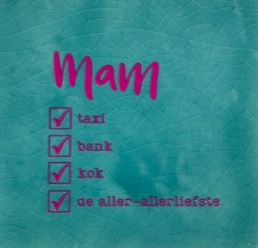 Quote tegeltje 'Mam..taxi' groen/roze