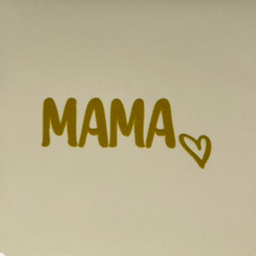 Quote tegeltje 'mama' (hartje) creme/goud