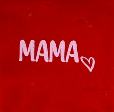 Quote tegeltje 'mama' (hartje) rood/warmroze