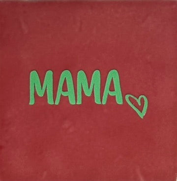 Quote tegeltje 'mama' (hartje) roze/mint