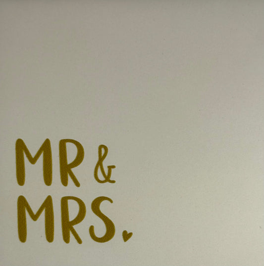 Quote tegeltje 'mr&mrs' creme/goud