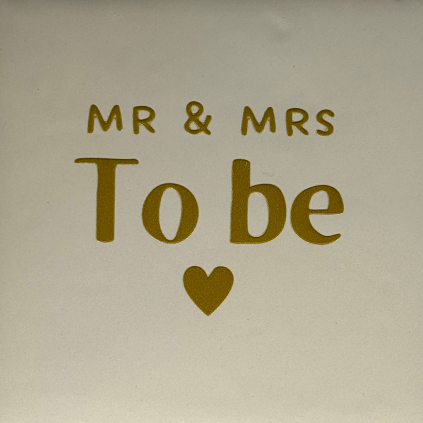 Quote tegeltje 'mr&mrs te be' creme/goud