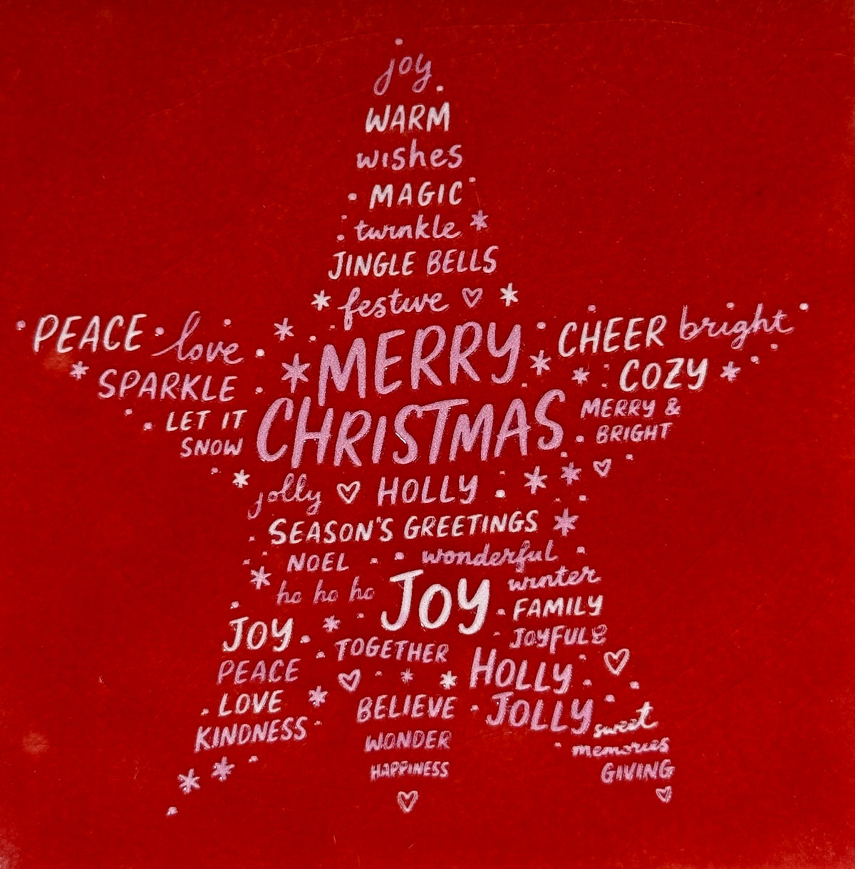 Quote tegeltje 'merry Christmas ster' rood/combi 2
