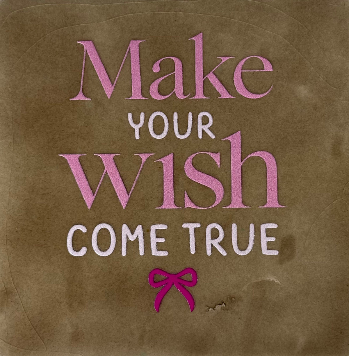 Quote tegeltje 'make your wish come true' taupe/combi 4
