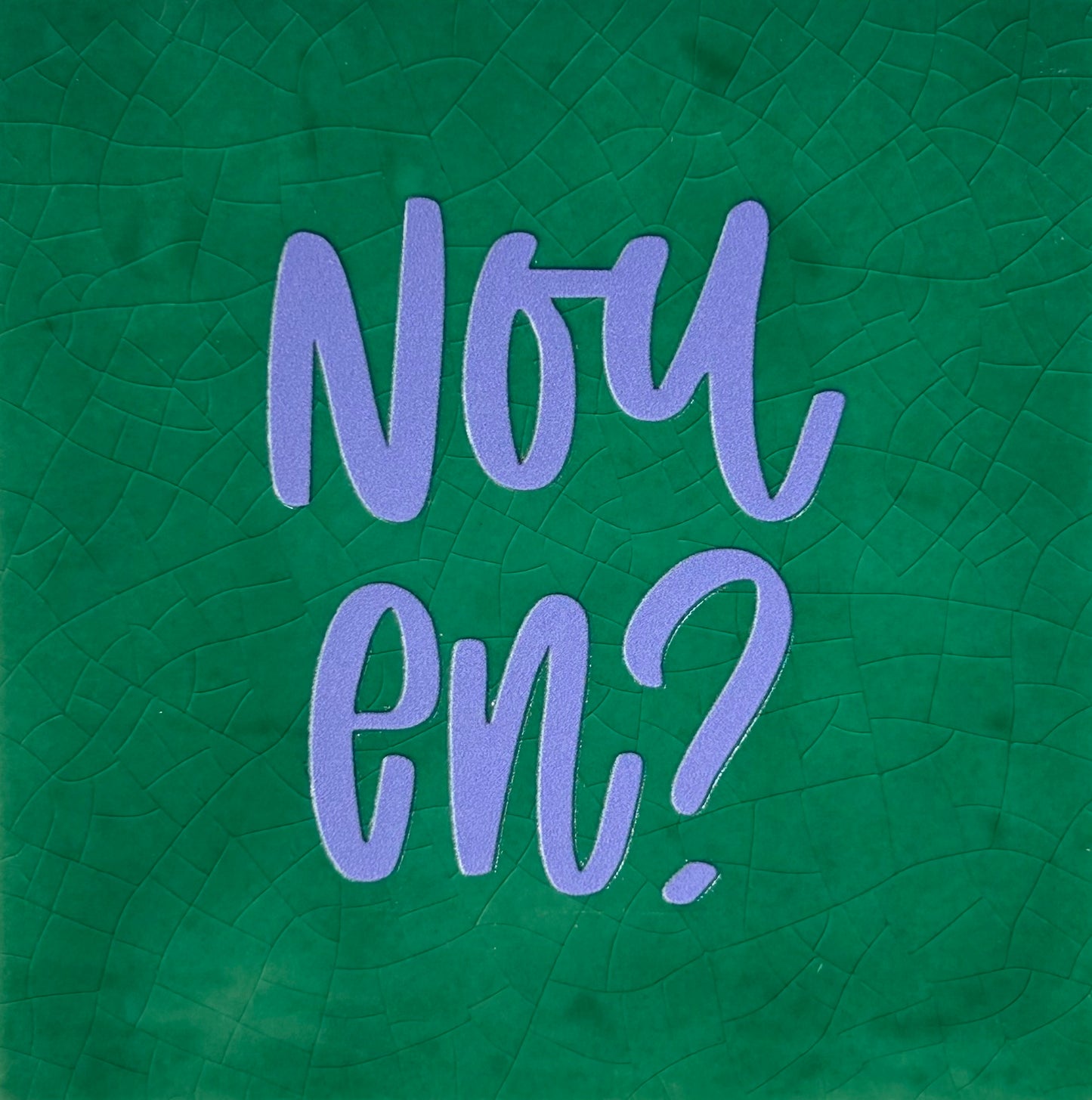 Quote tegeltje 'nou en..' hardgroen/lila