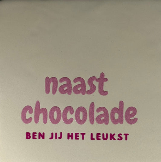 Quote tegeltje 'naast chocolade..' creme/warmroze(knalroze)