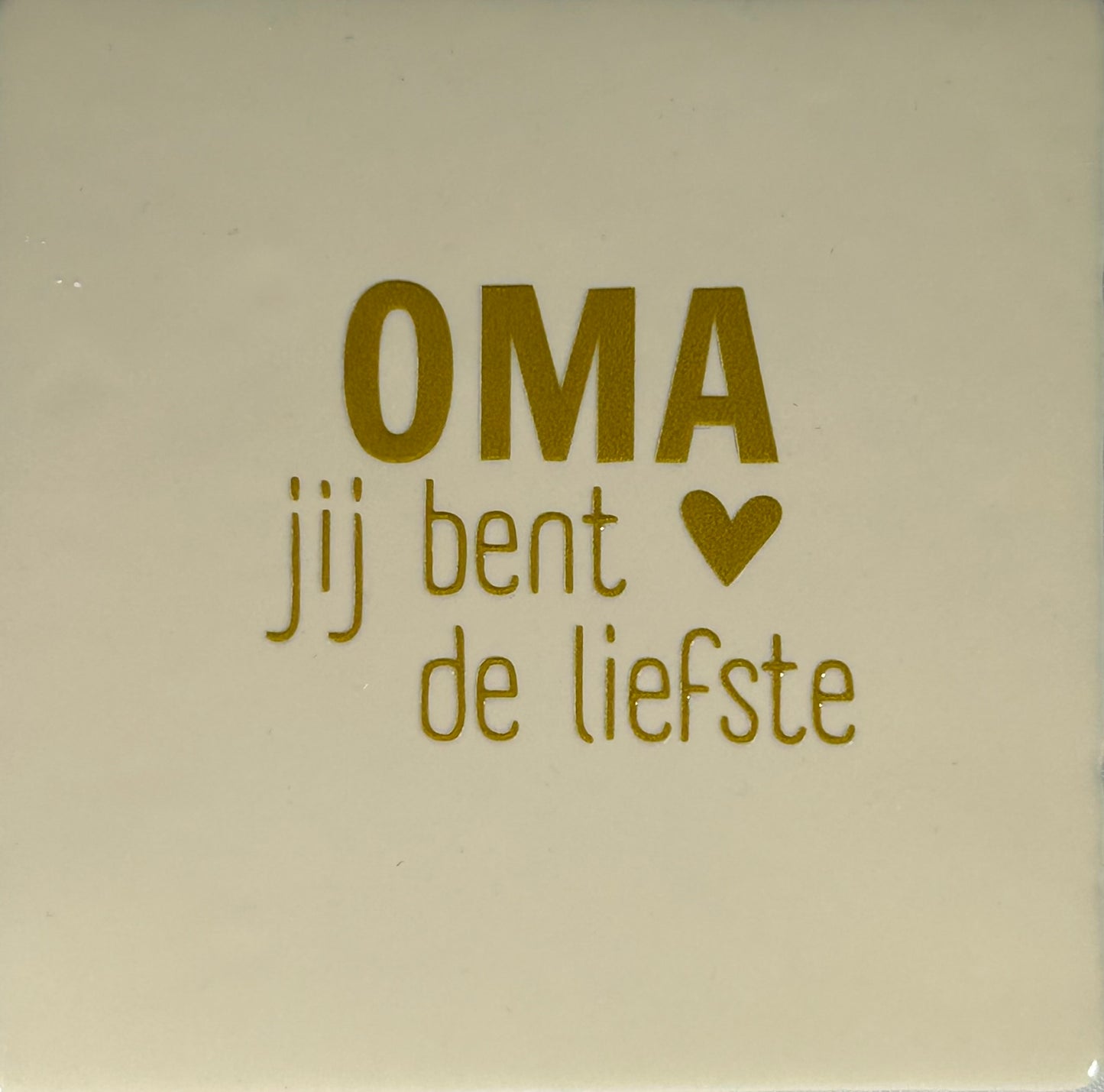Quote tegeltje 'oma' creme/goud