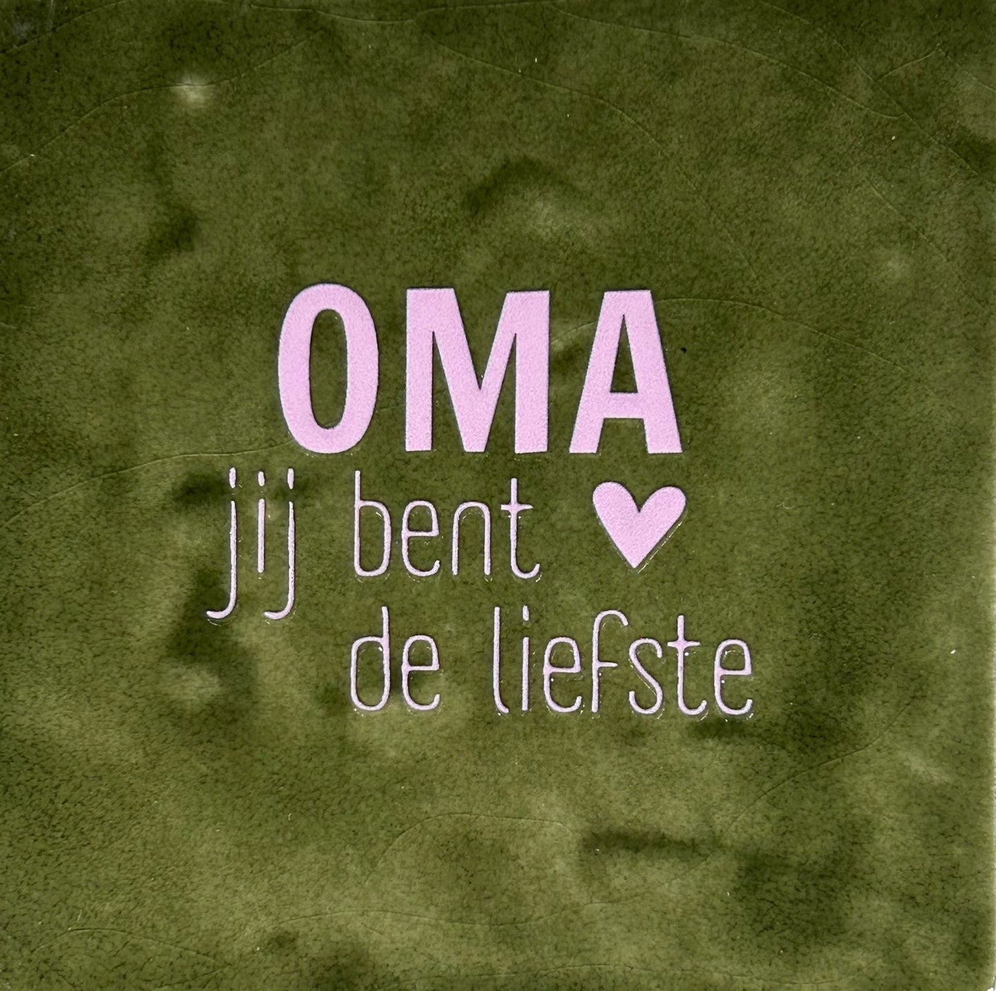Quote tegeltje 'oma' olijf/babyroze