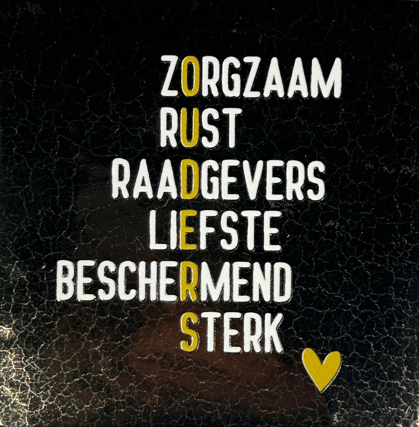 Quote tegeltje 'ouders' goud/creme-goud