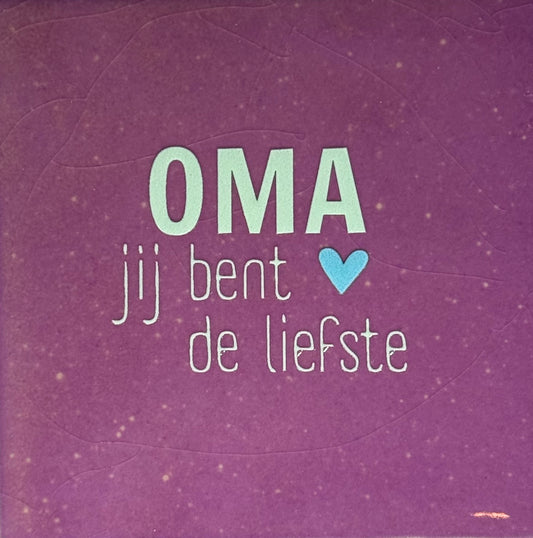 Quote tegeltje 'oma' hardgroen/lichtgroen
