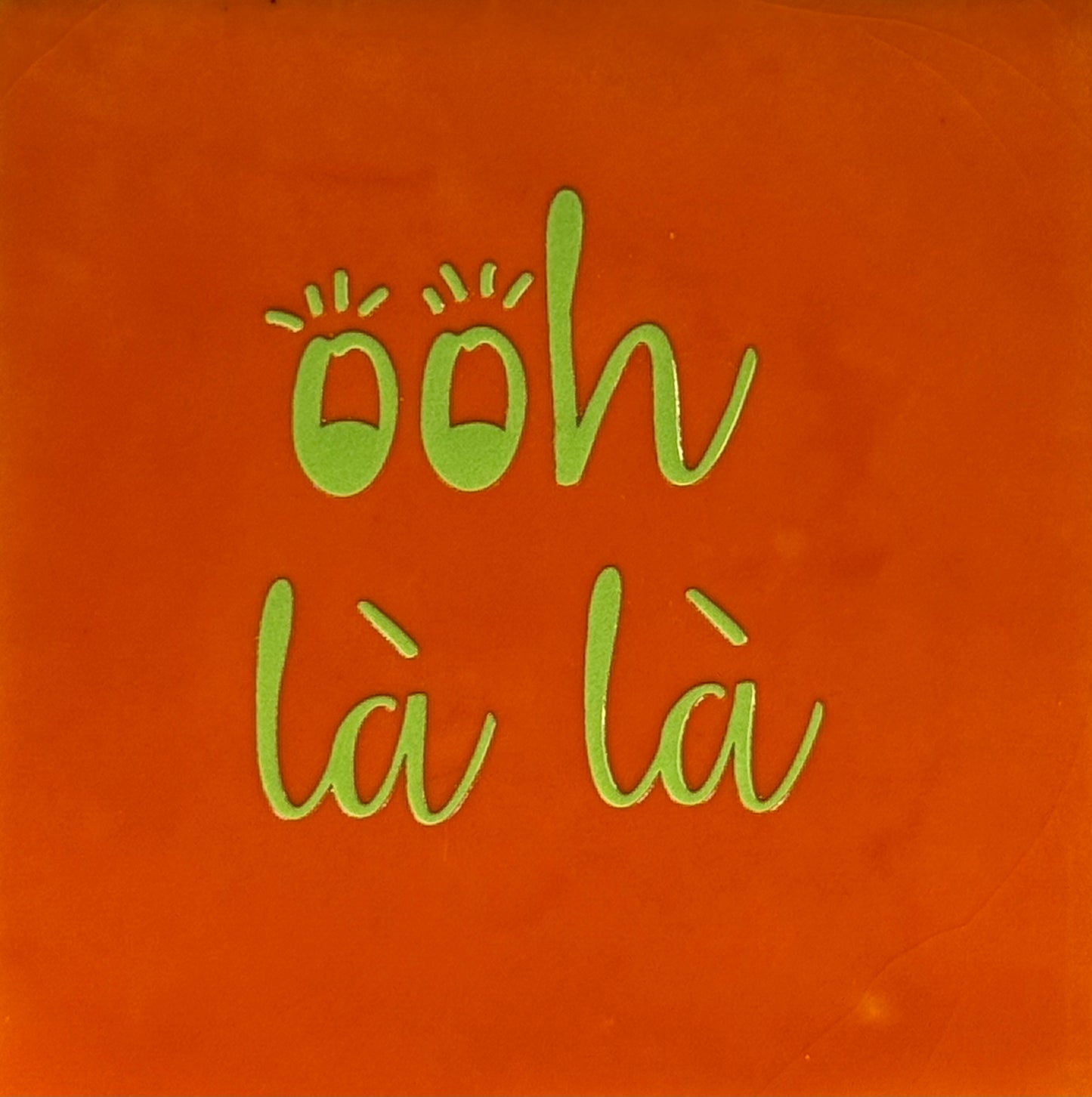 Quote tegeltje 'oh la la' oranje/lime