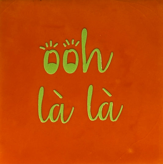 Quote tegeltje 'oh la la' oranje/lime